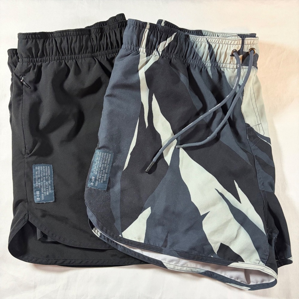 NFQ Never Fxcking Quit Womens XL Athletic Shorts Bundle Arctic Storm Black 2PK